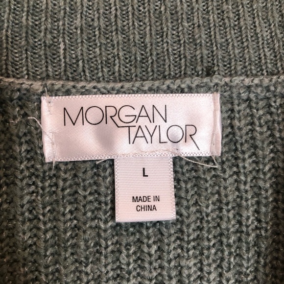 Morgan Taylor Long Sleeve Ribbed Sweater Cowl Neck Dress. Size Large - Picture 6 of 7